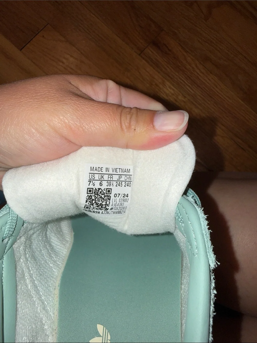 Adidas Gazelle Soft Mint Green Suede Sneakers with White Stripes. Worn once!